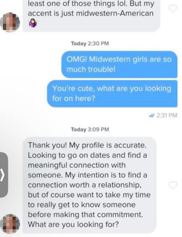 how to text a girl who asks what are you looking for