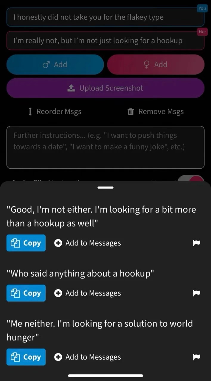 firetexts AI rizz